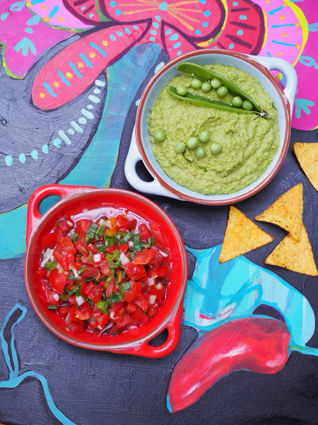 Herneguacamole ja Pico de&nbsp;Gallo