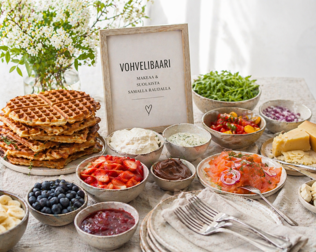 Vohvelit brunssipöytään – makeaa ja suolaista samalla&nbsp;raudalla