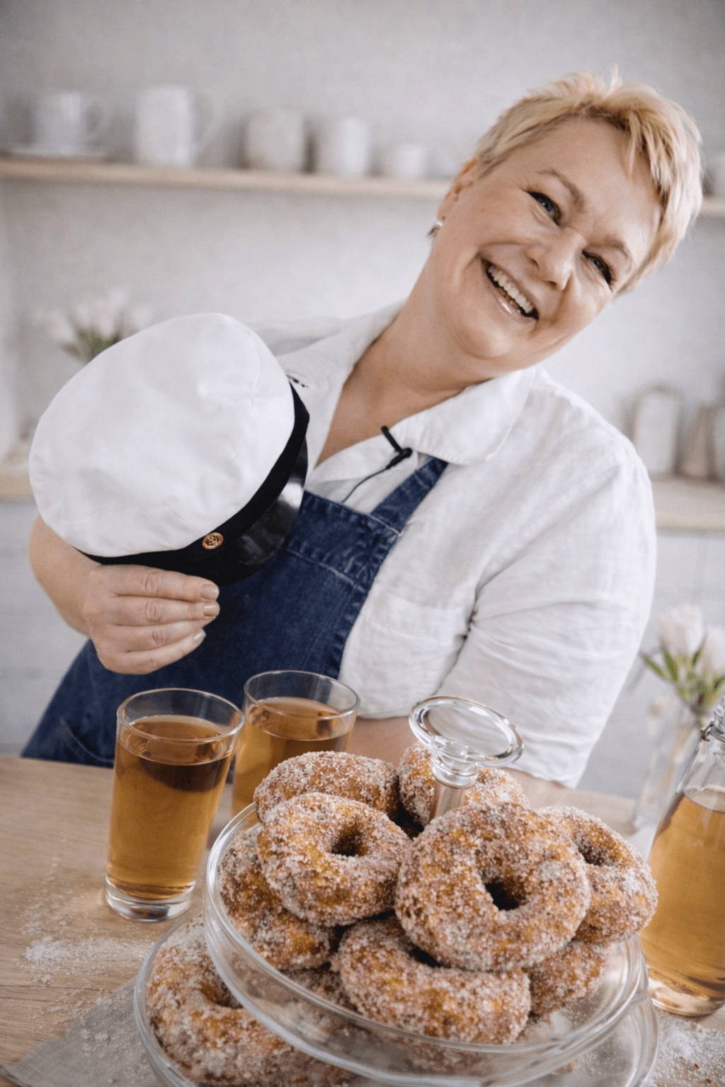 Tiina munkkien kanssa kotikeittiössä, vappumunkit uppopaistettuna ja airfryer-versio