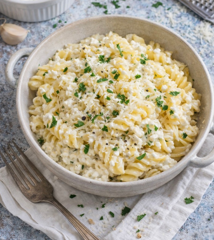 Proteiinipasta raejuustosta osana viikkoruokalistaa