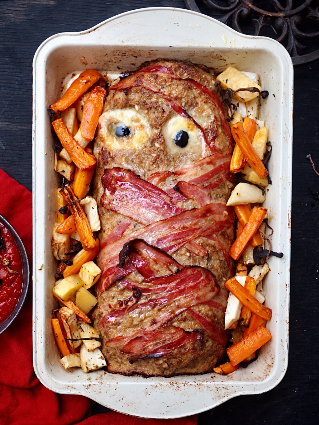 Aikuisten halloweenmenu – muumio pöytään ja kynttilät&nbsp;palamaan